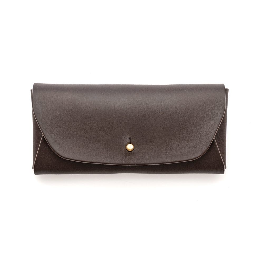Natural leather glasses case tobacco