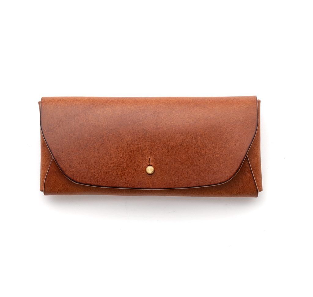 Natural leather glasses case honey